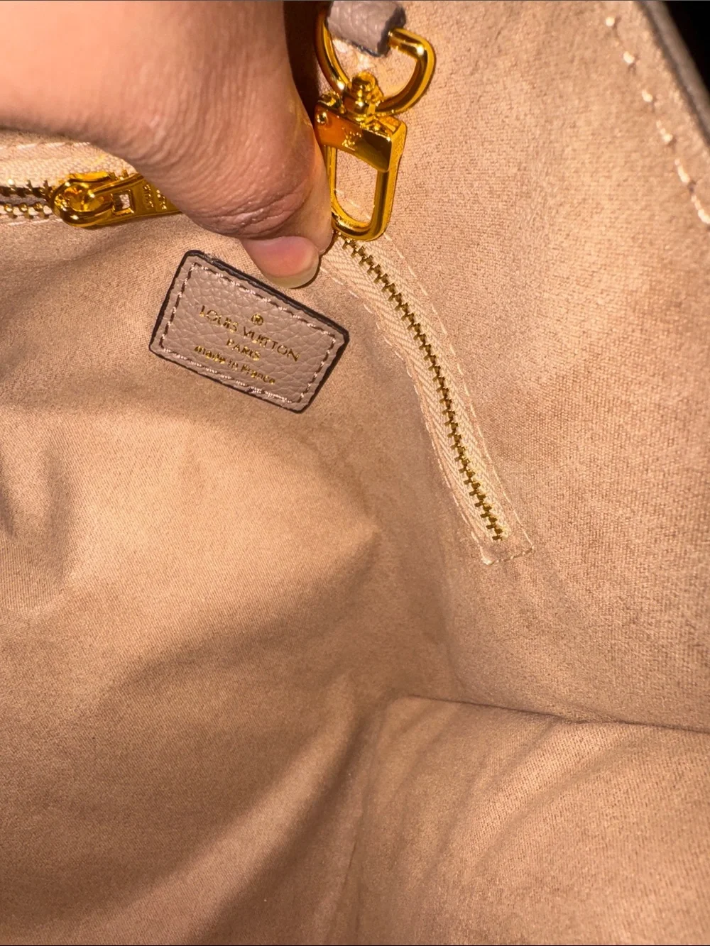 Louis Vuitton Taupe & Cream Monogram OnTheGo Satchel